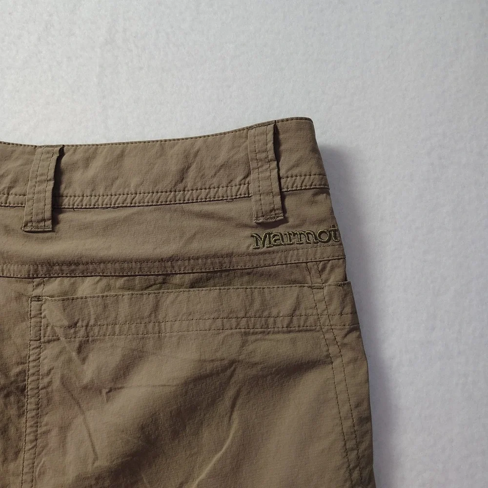 Marmot Men's Nylon Pants size 32x31 Tan Zipper Tech‎ Pocket Stretch Trail Hiking